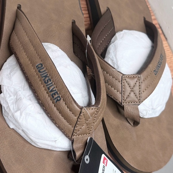 Quiksilver Men's Brown Strap Flip Flops - Cushioned Sandals size 13 - Picture 7 of 7
